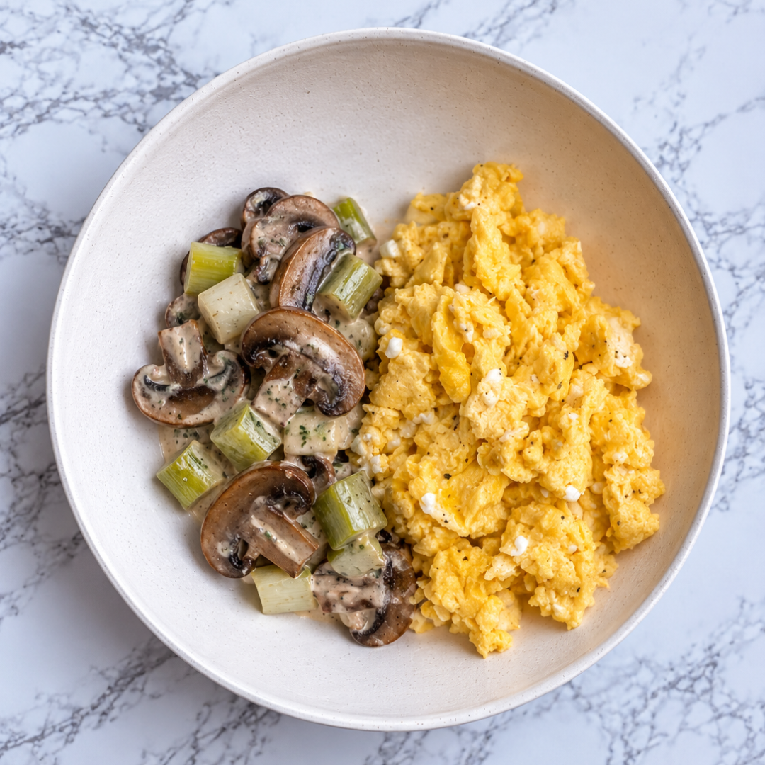 Creamy Mushroom &amp; Leek Scramble (LC) 