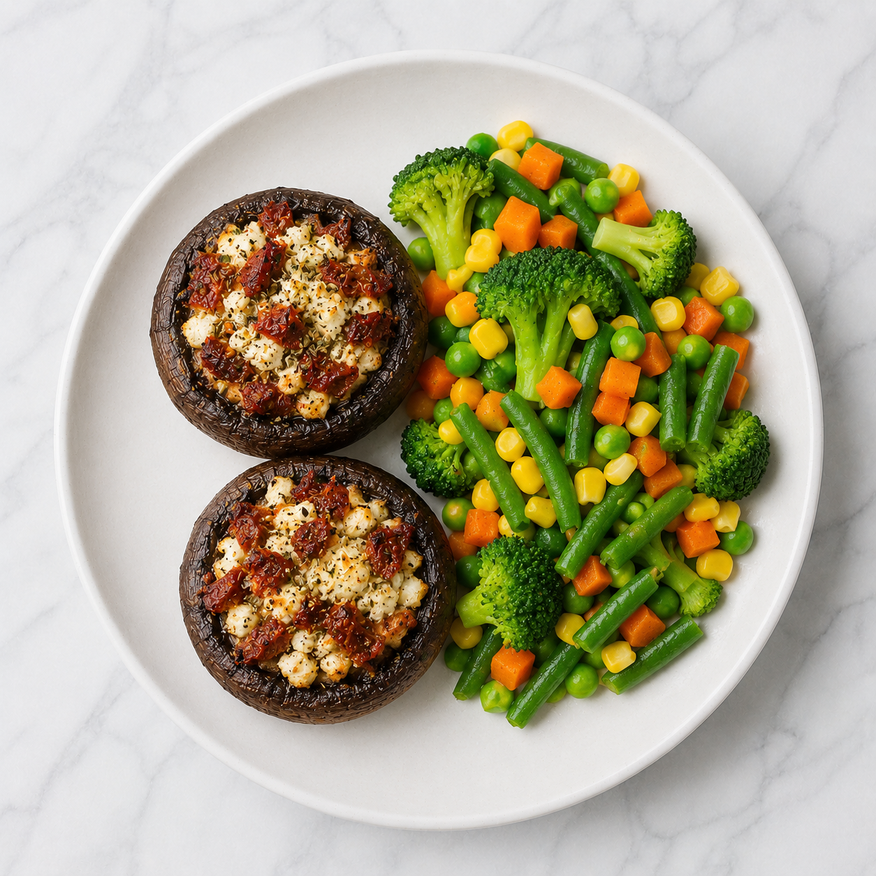 Herby Stuffed Portobello Mushroom