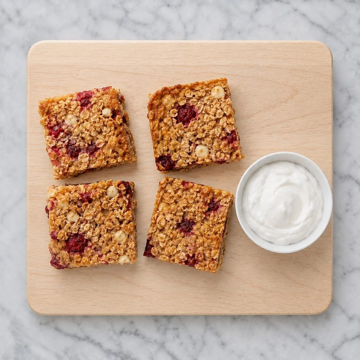 White Chocolate and Raspberry Flapjacks