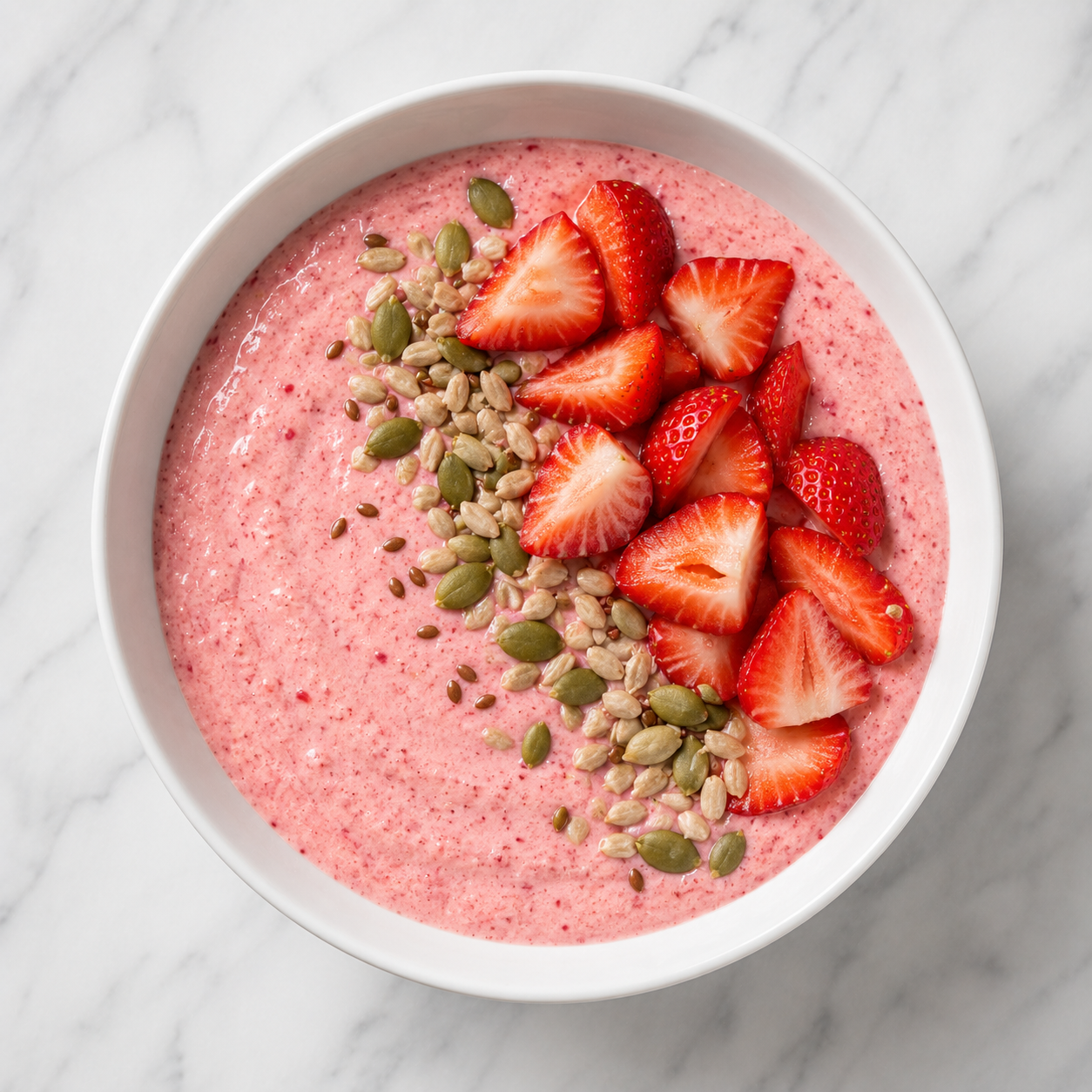 Cottage Cheese + Strawberry Smoothie Bowl