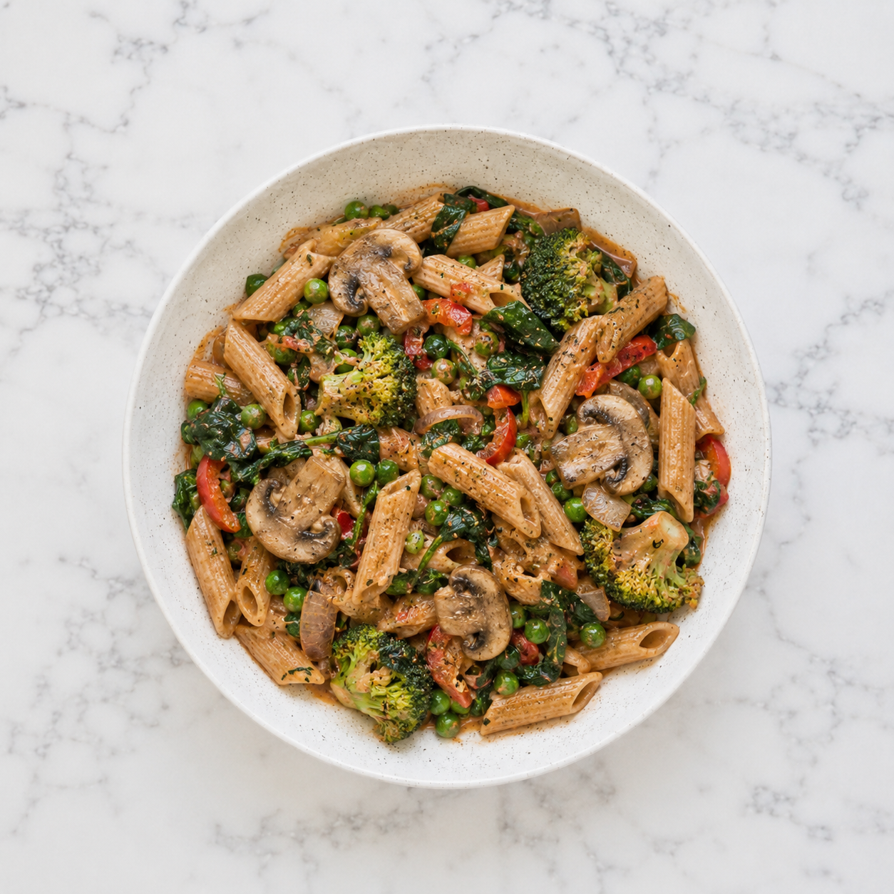 Creamy Spinach and Broccoli Pasta