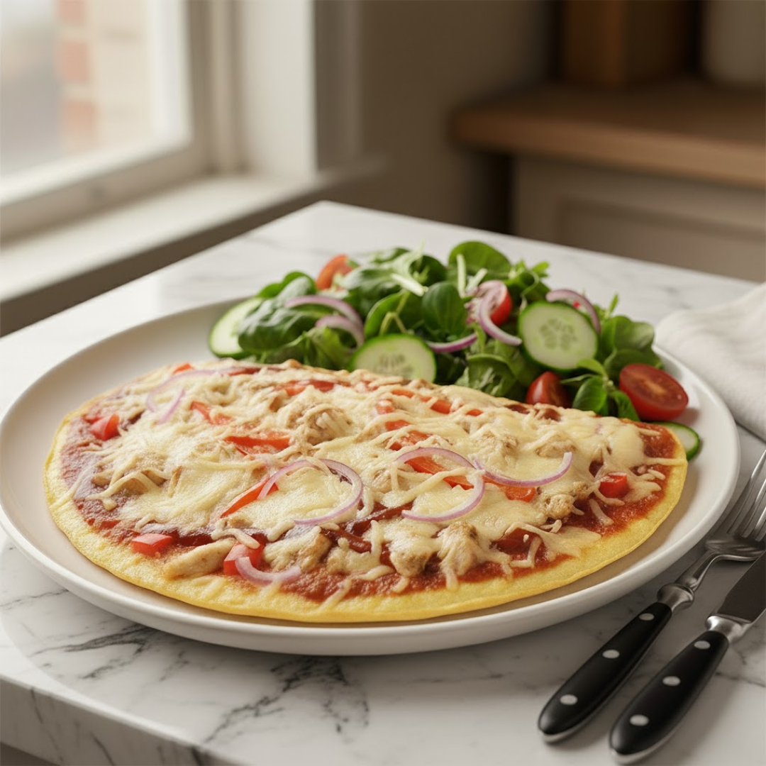 BBQ Chicken Pizza Topped Omelette