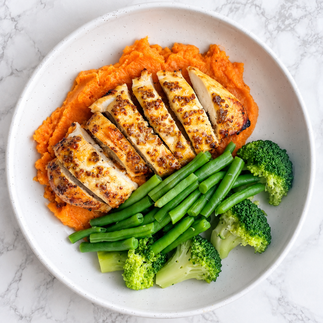 Honey-Mustard Chicken & Sweet Potato Mash