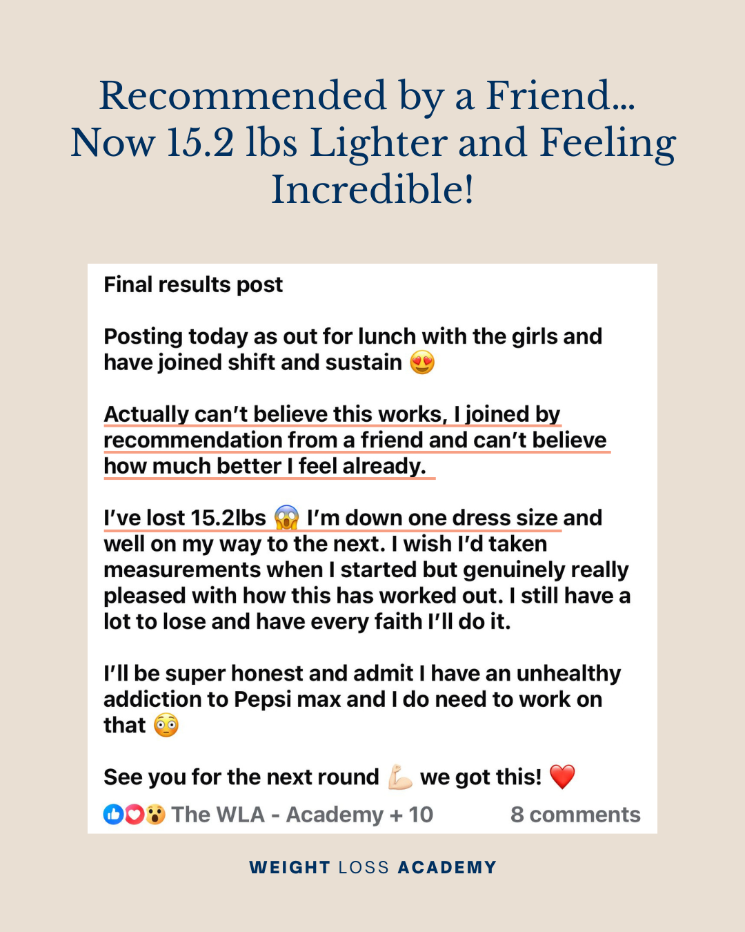 21 Day Reset - Written Testimonial - 15.2lbs lost