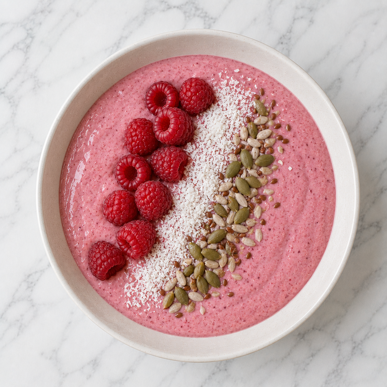 Raspberry and Coconut Smoothie Bowl