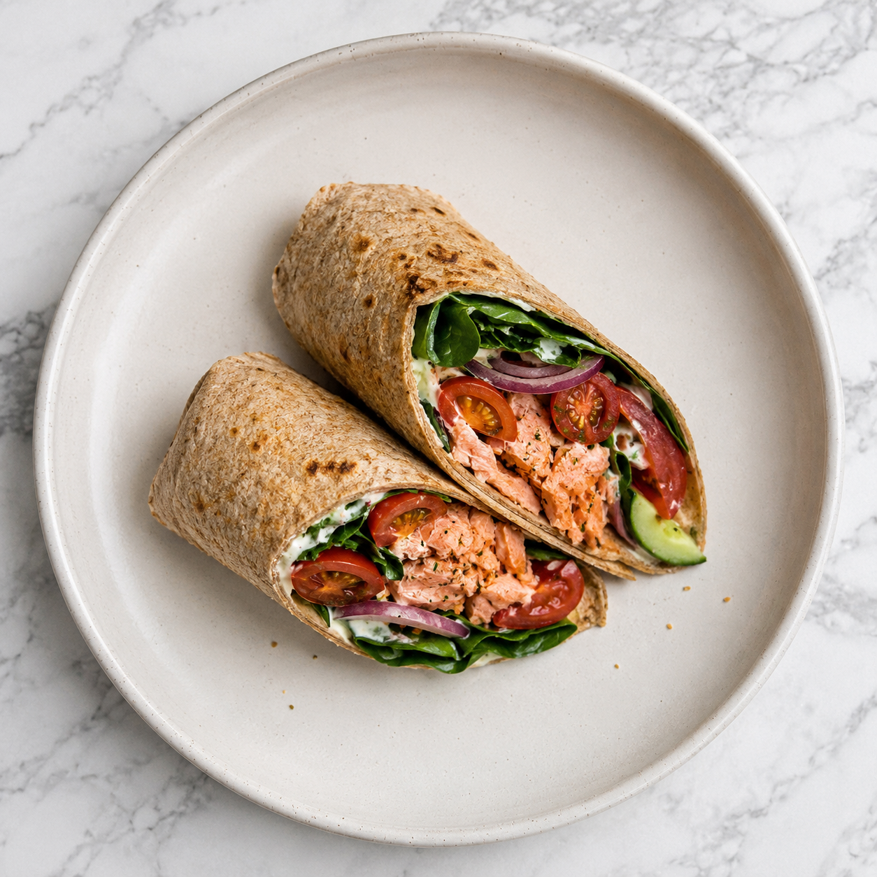 Greek Salmon Wrap