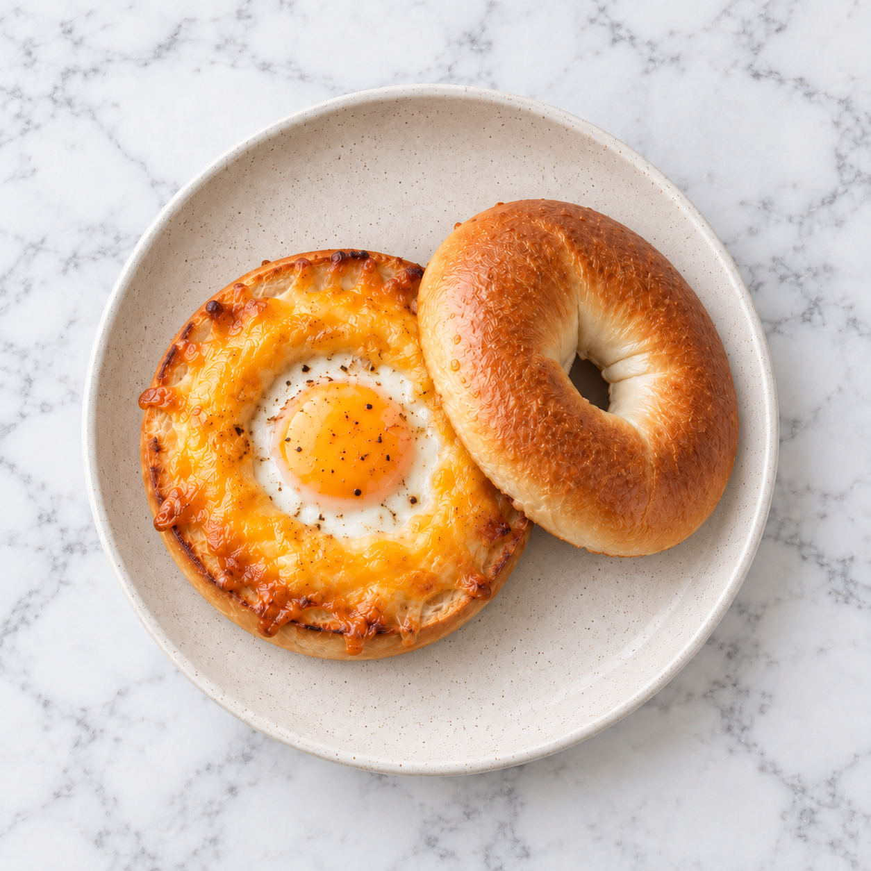 Airfryer Egg and Cheese Bagel