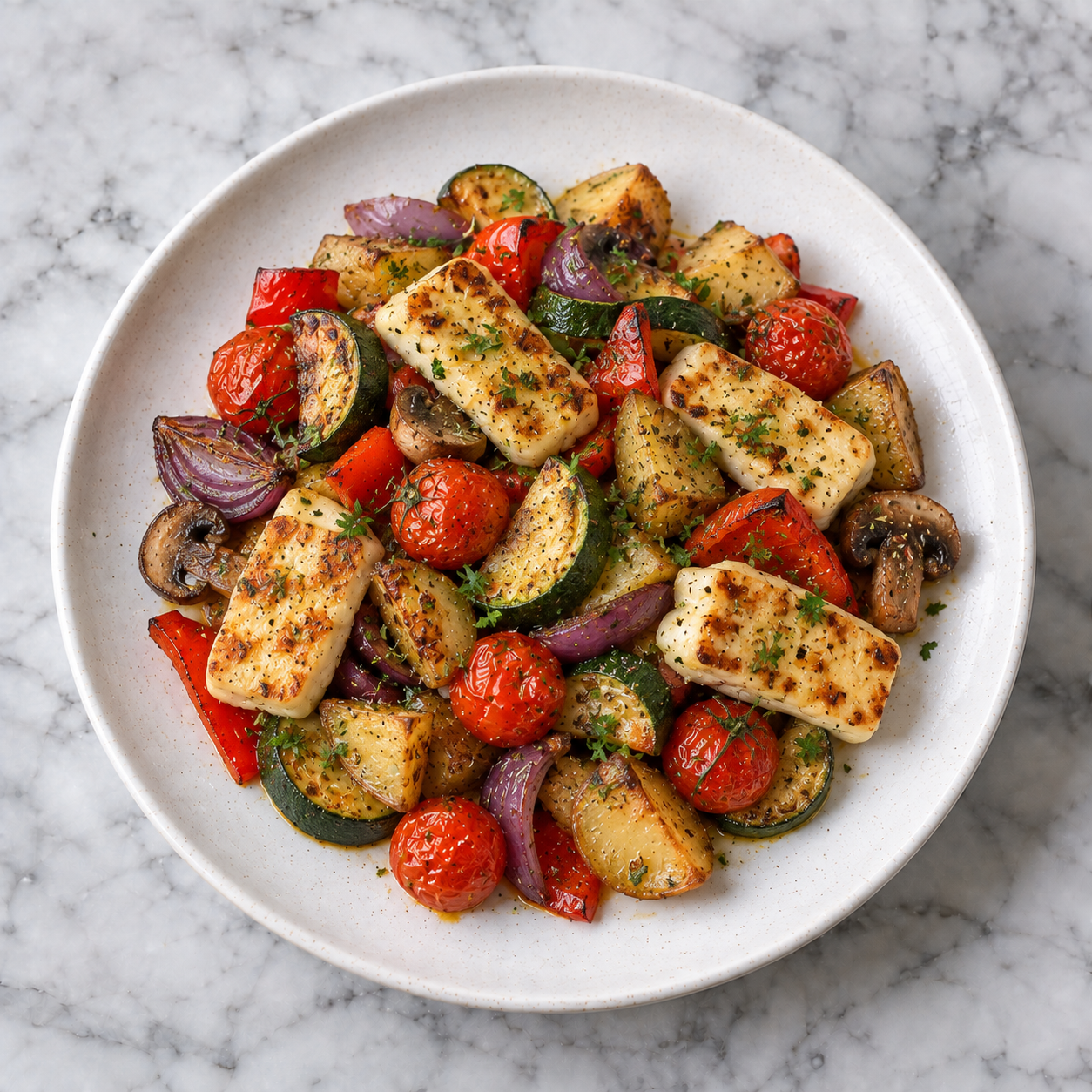 Halloumi and Roasted Veg Medley