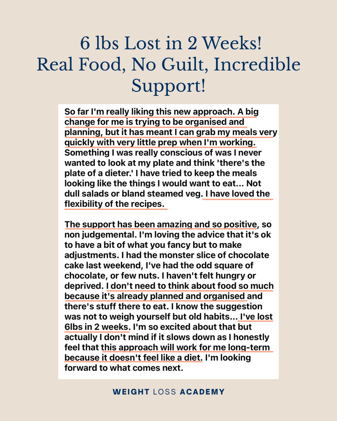 21 Day Reset - Written Testimonial - 6lbs lost in 2 weeks