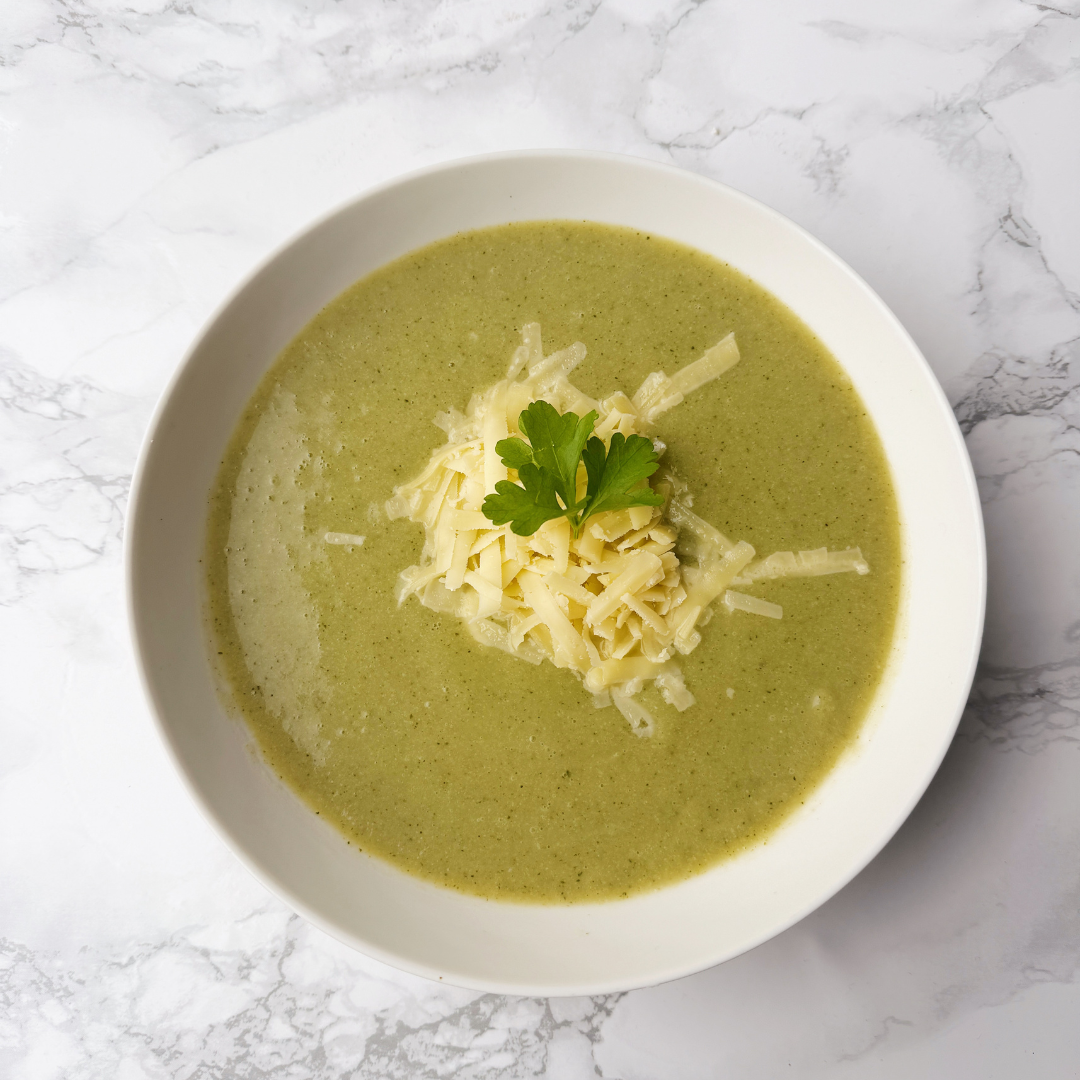 Broccoli, Cauliflower + Cheese Soup
