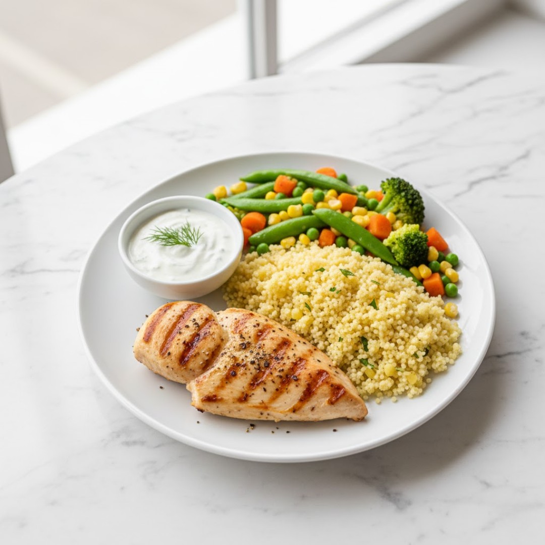 Chicken, Couscous + Veggies