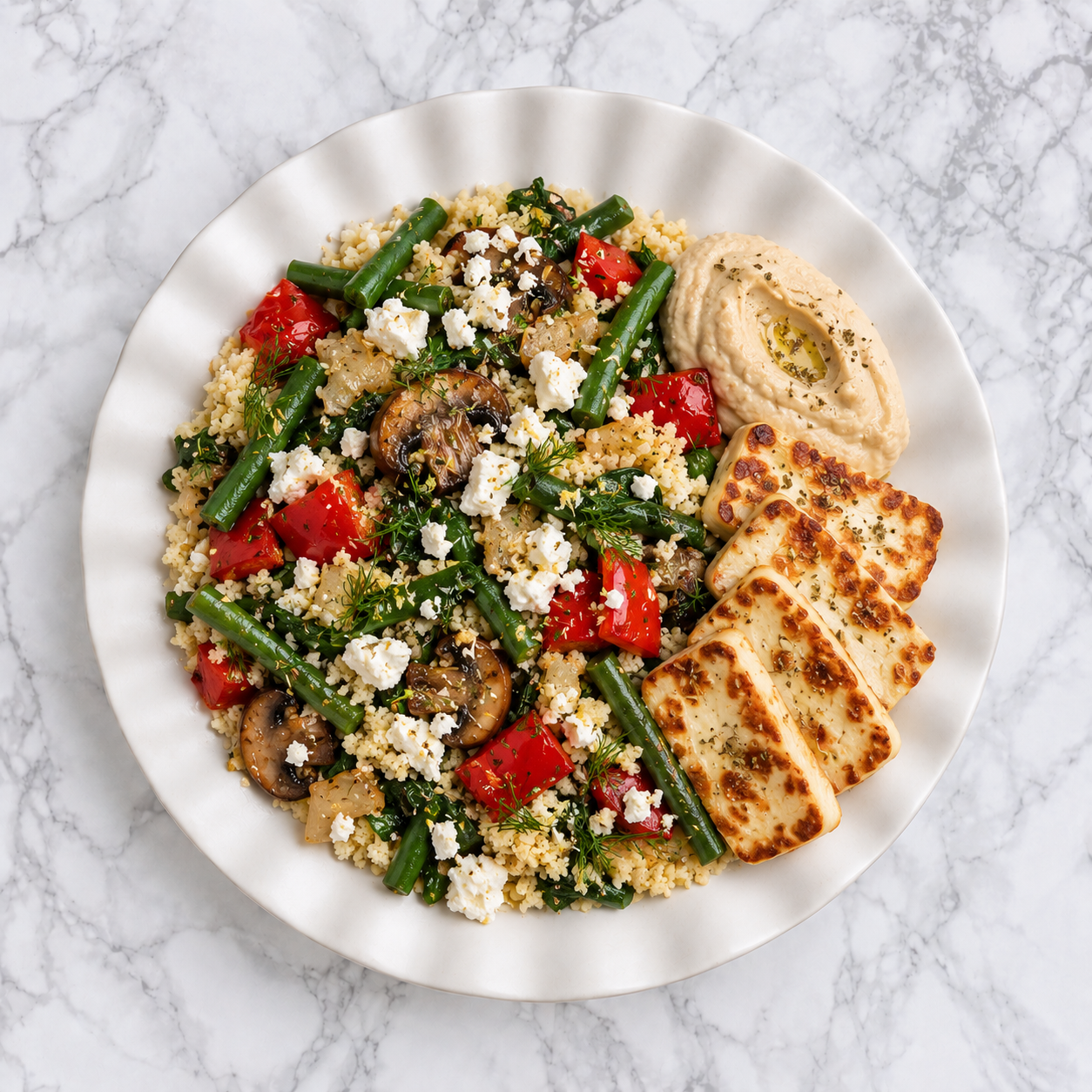 Greek Couscous and Halloumi
