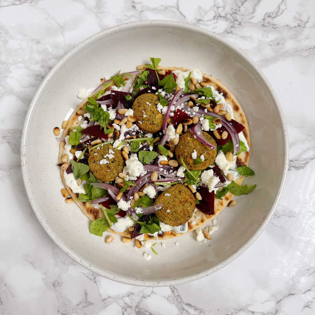 Falafel, Beetroot & Tzatziki Flatbread