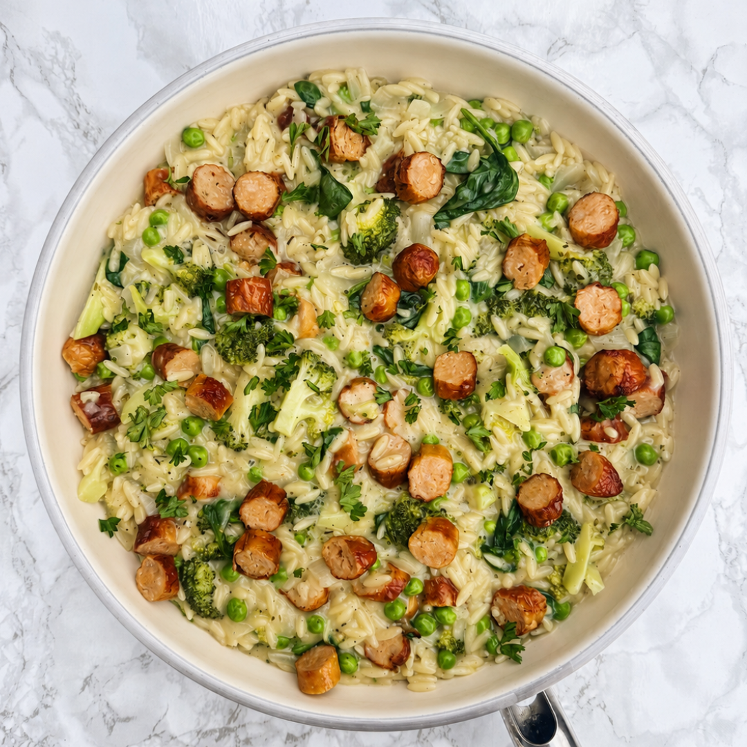 Sausage and Parmesan Orzo