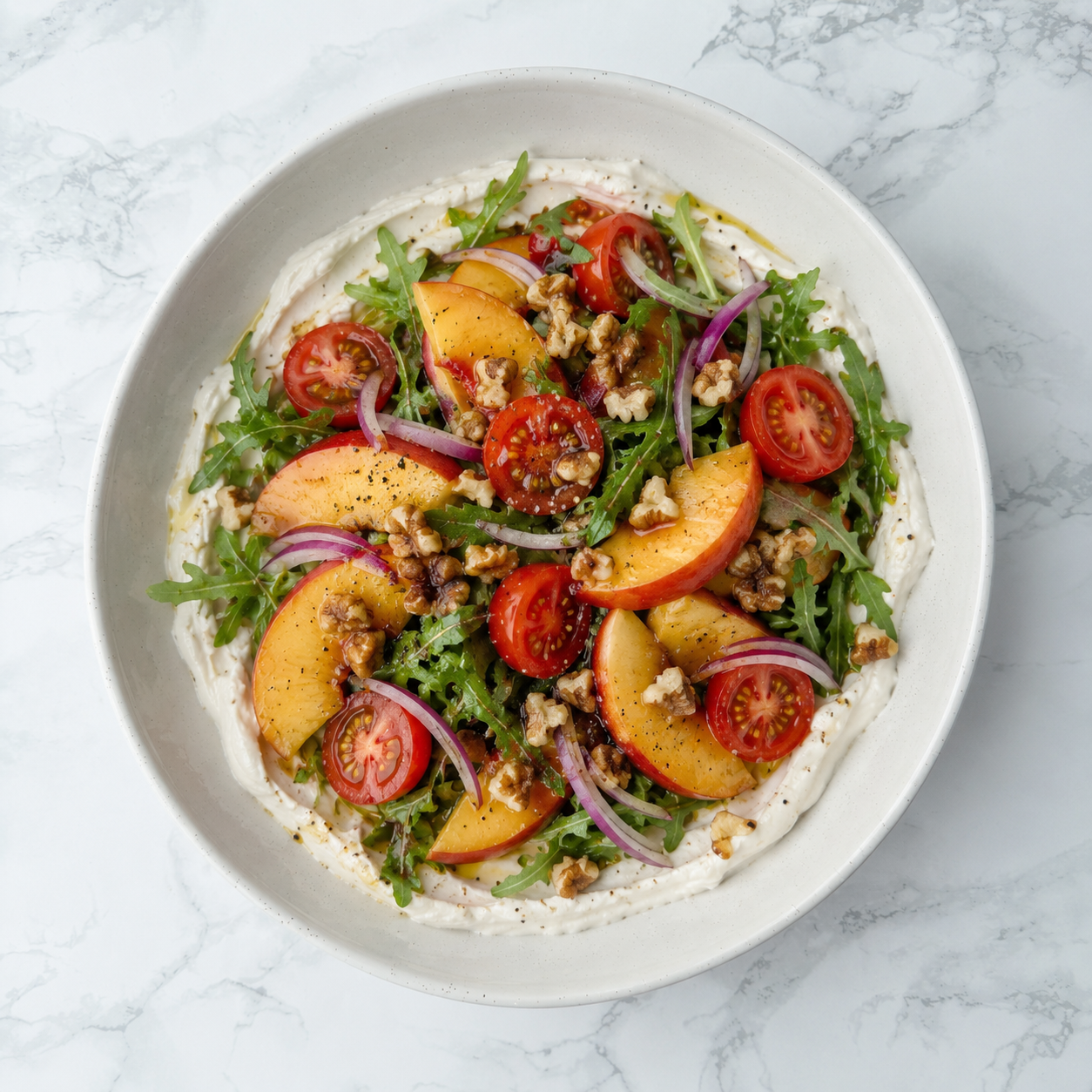 Whipped Feta and Peach Salad