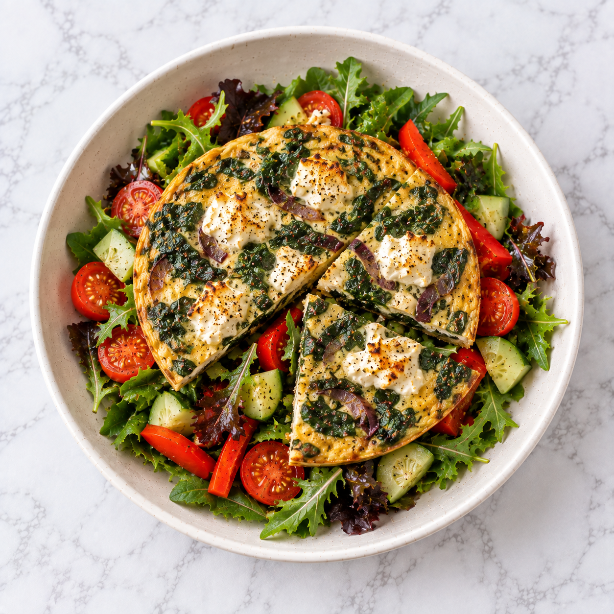 Spinach and Goats Cheese Frittata 