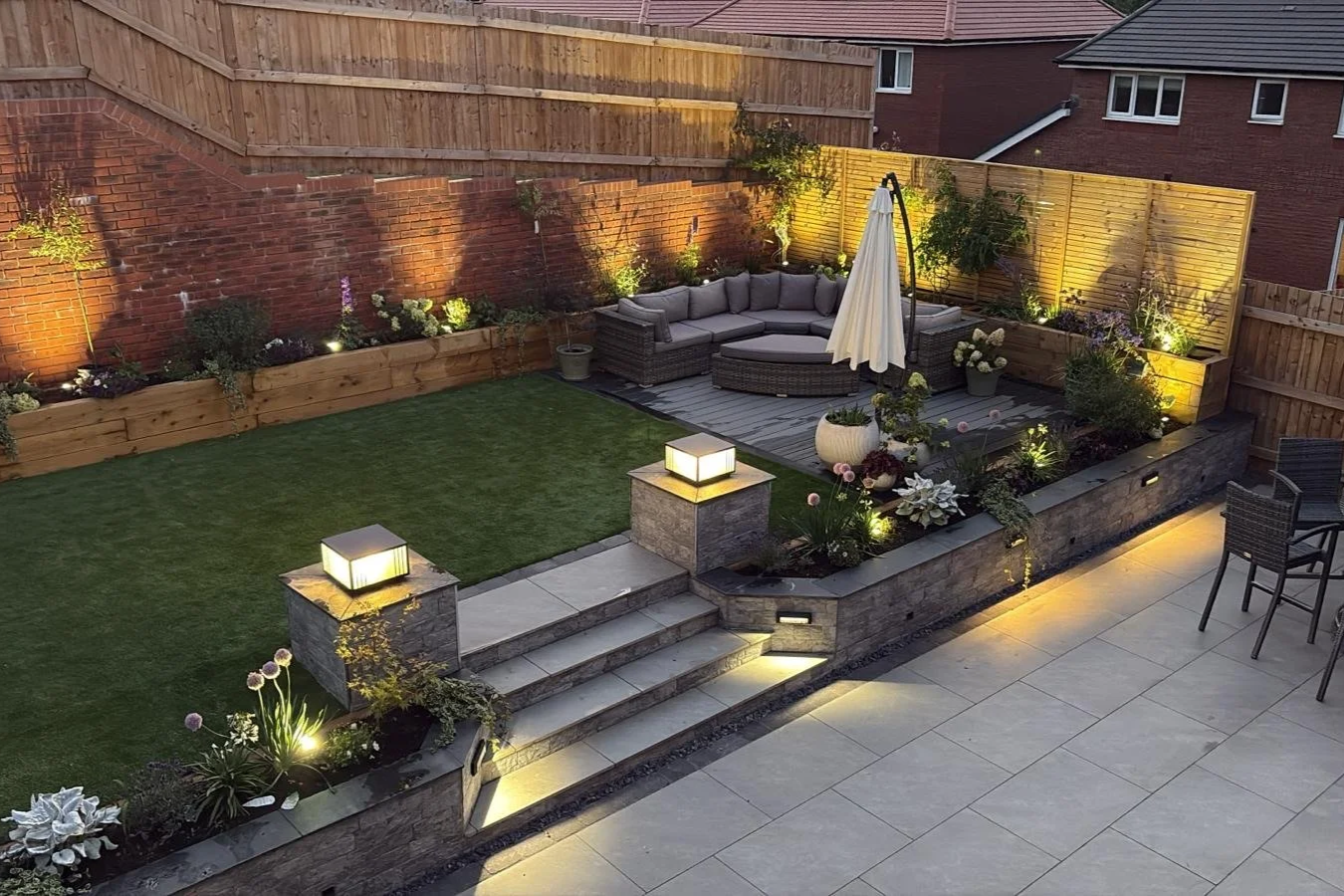 Landscaping garden seating and dining - Newport