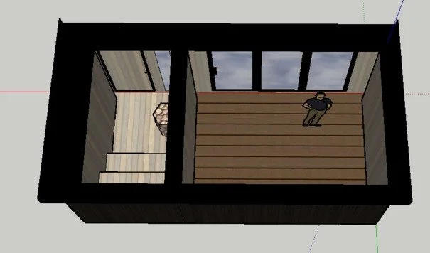 Sauna and office design interior Caerleon