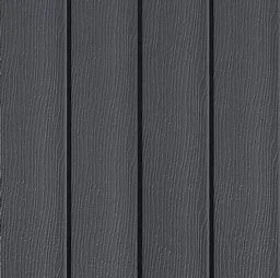 Close-up of three vertical gray wooden planks with visible wood grain texture.