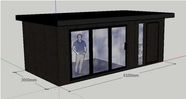 Outside office and sauna design Newport