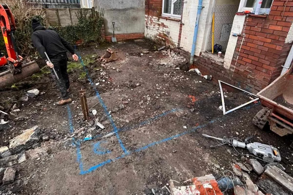 Marking out modular extension south wales