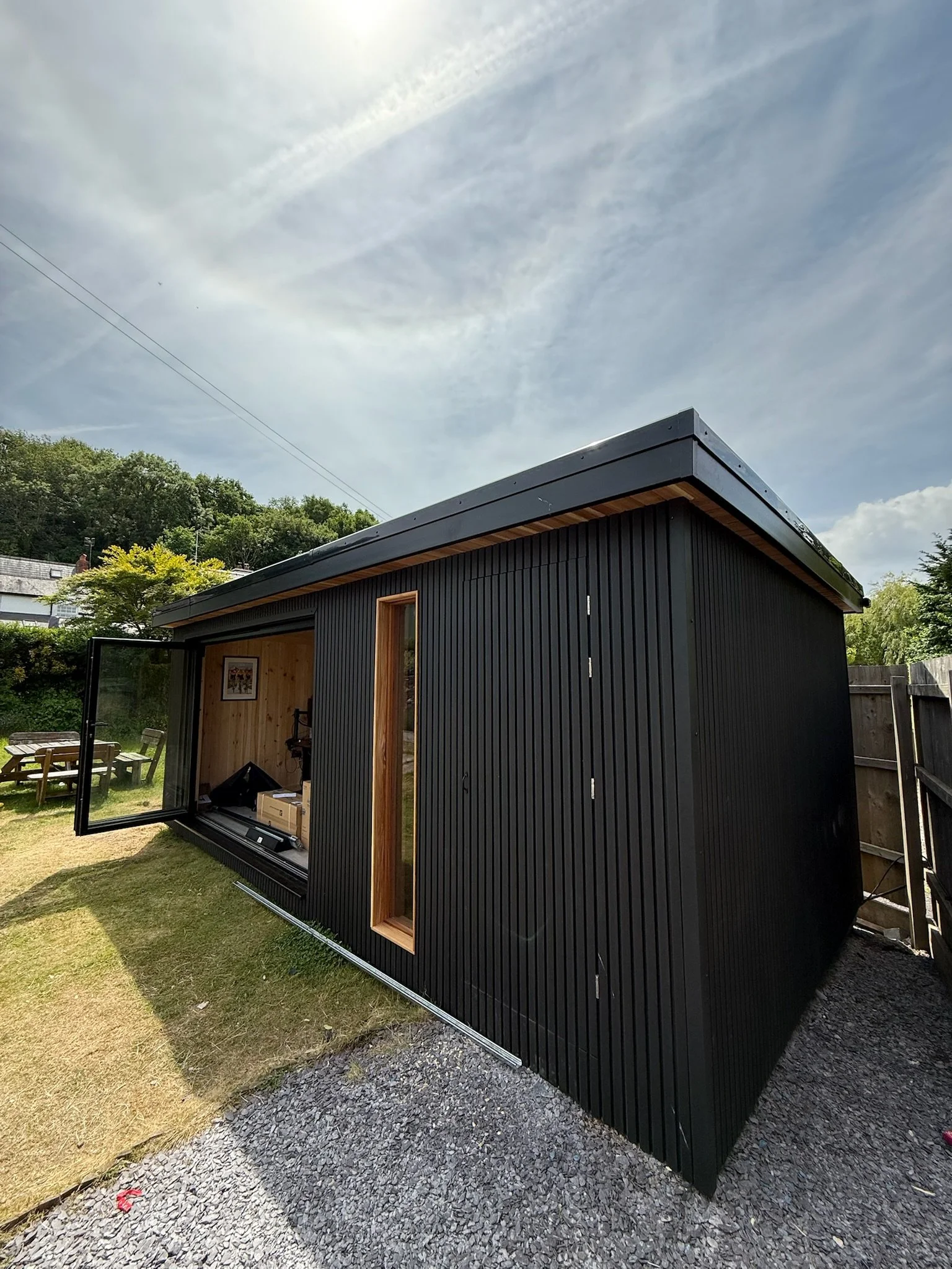 Garden room and sauna combined in Caerleon