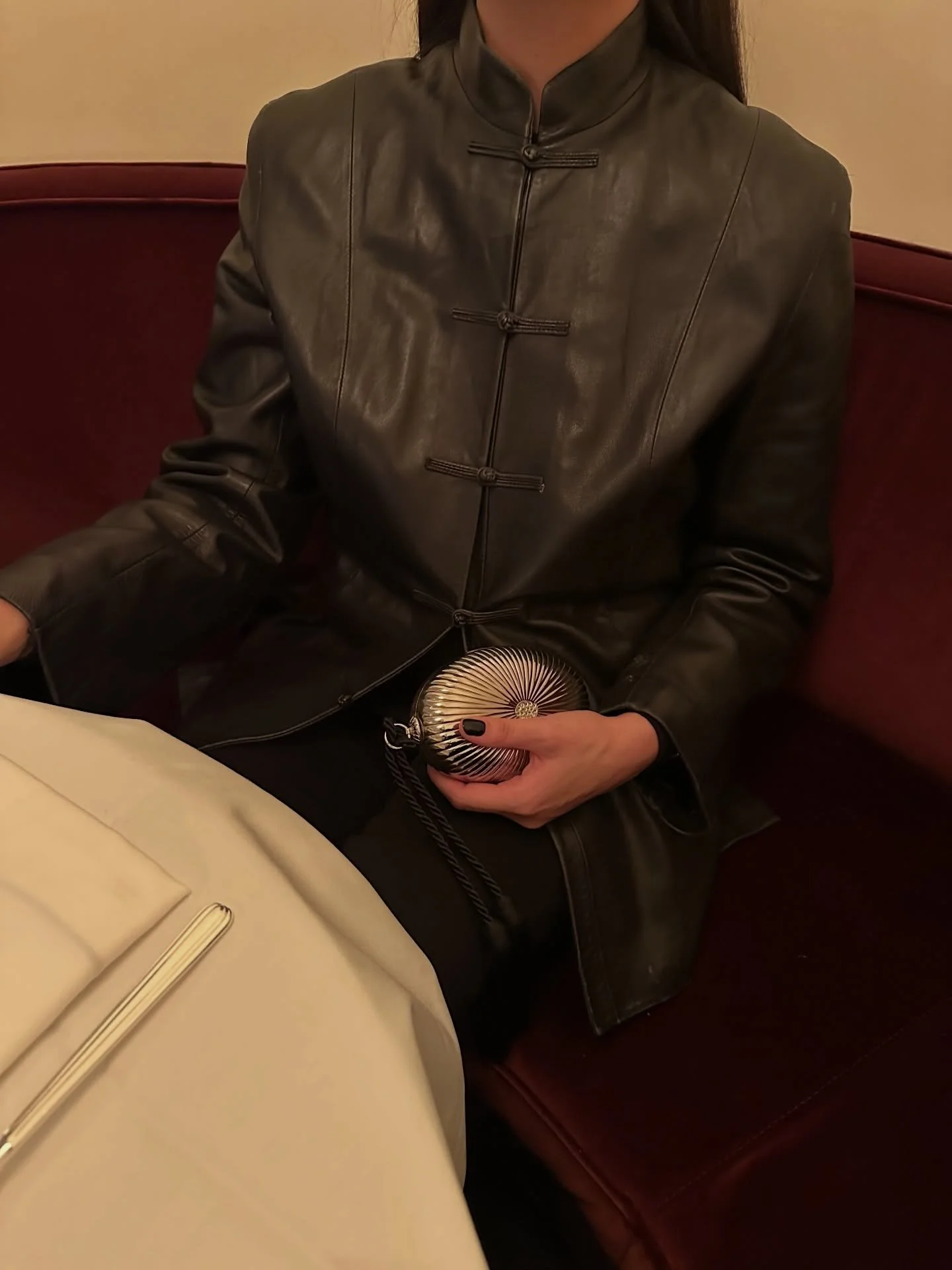 Vintage leather mandarin jacket - maison44.com