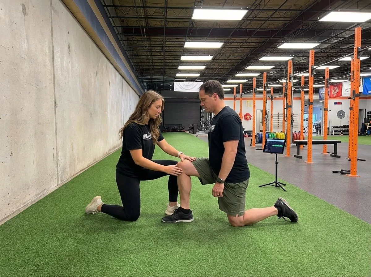 Patient working with a provider at a performance physical therapy clinic in Houston