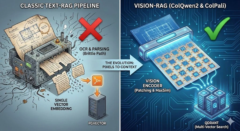 Text-RAG vs. Vision-RAG: Die Architektur-Wahl für moderne Dokumenten-Systeme