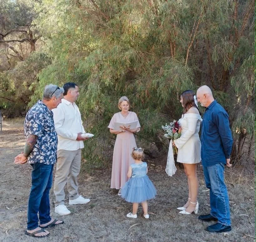 Couple getting married by celebrant in Margaret River