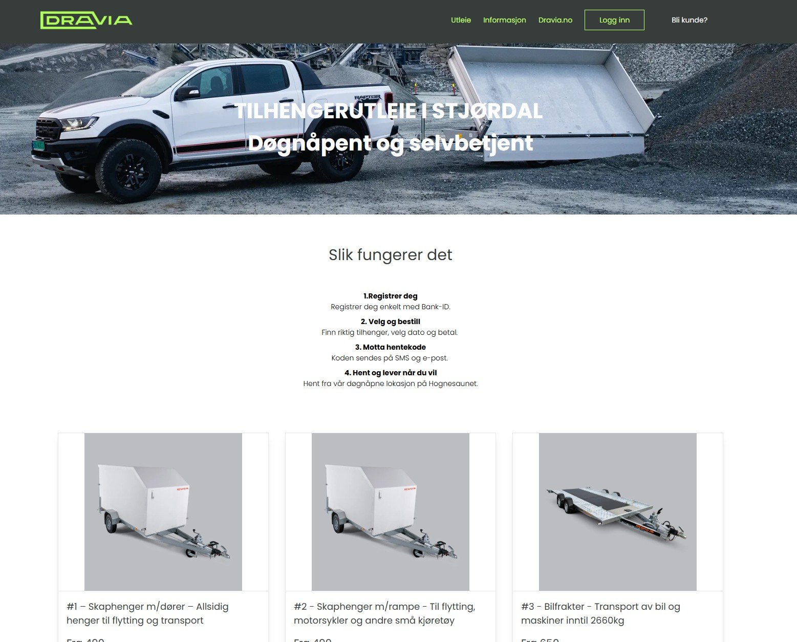 Tilhengerutleie fra Dravia