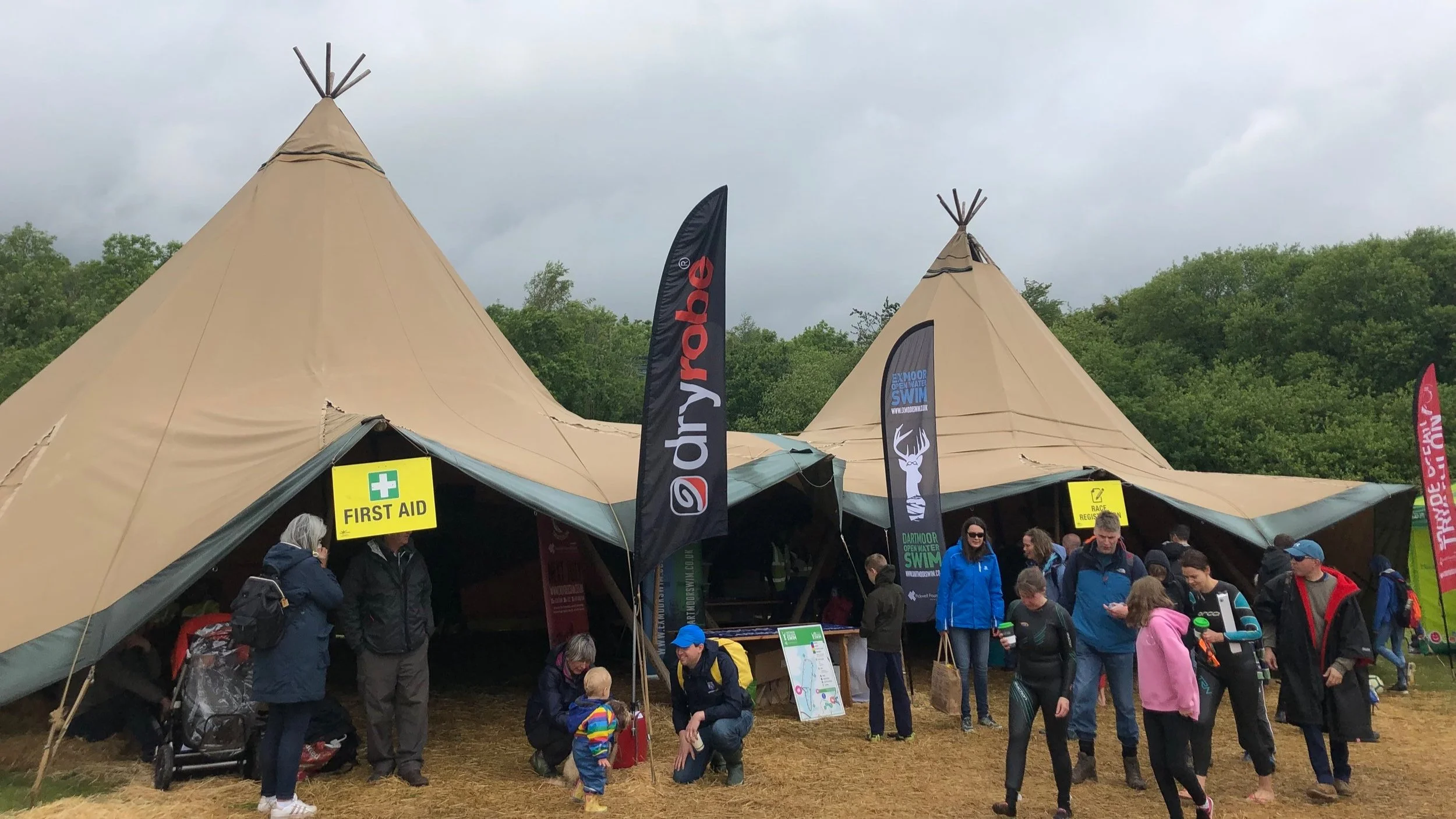 Tipi hire Dart 10K open water swim Devon