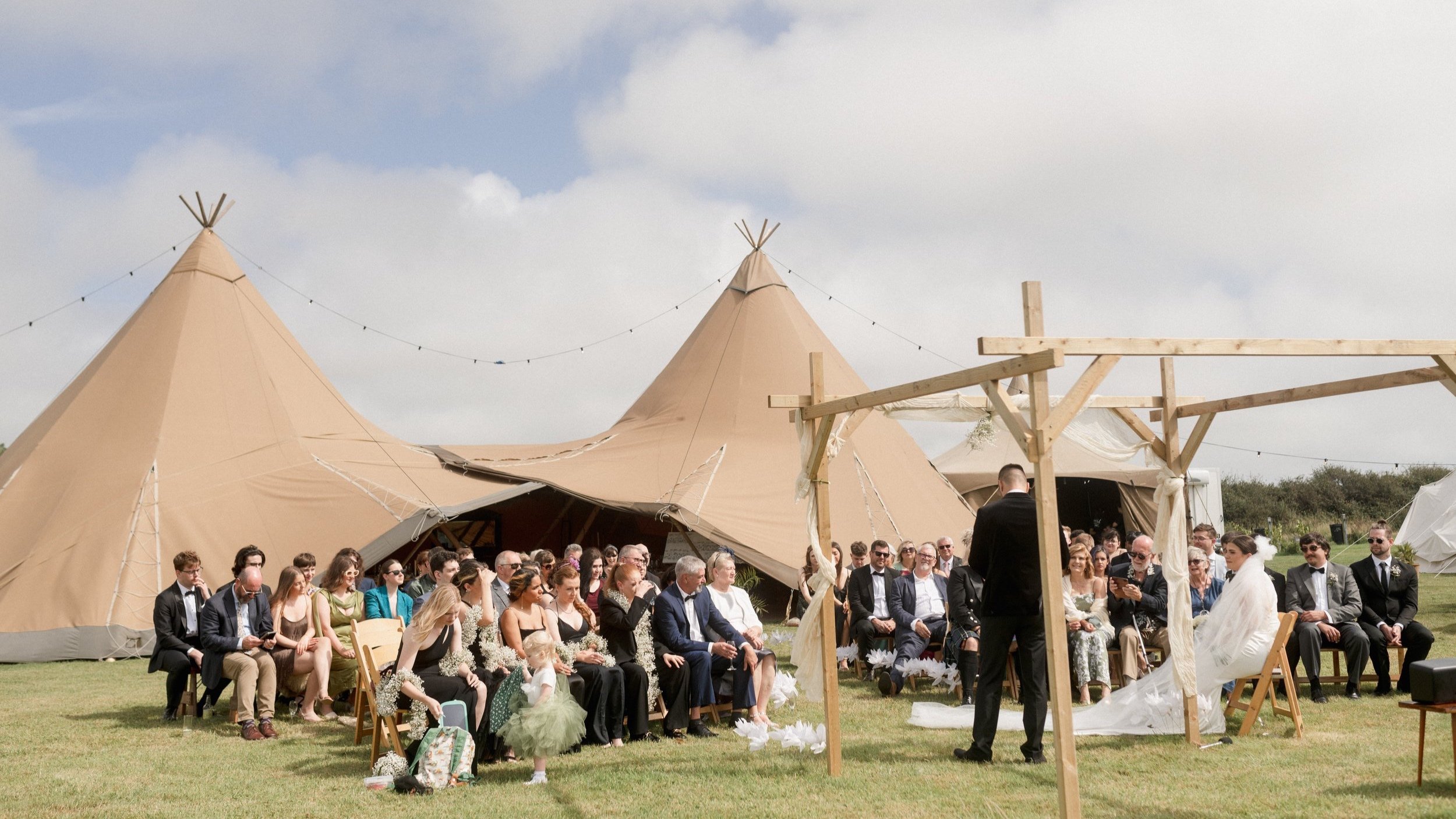 Alfresco tipi wedding hire Devon
