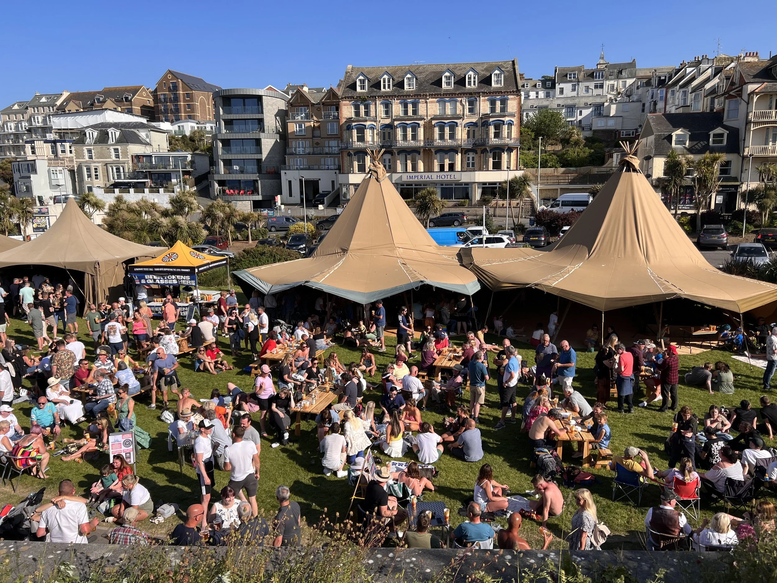 Stretch tent hire at Ilfracombe Beer Festival, Devon