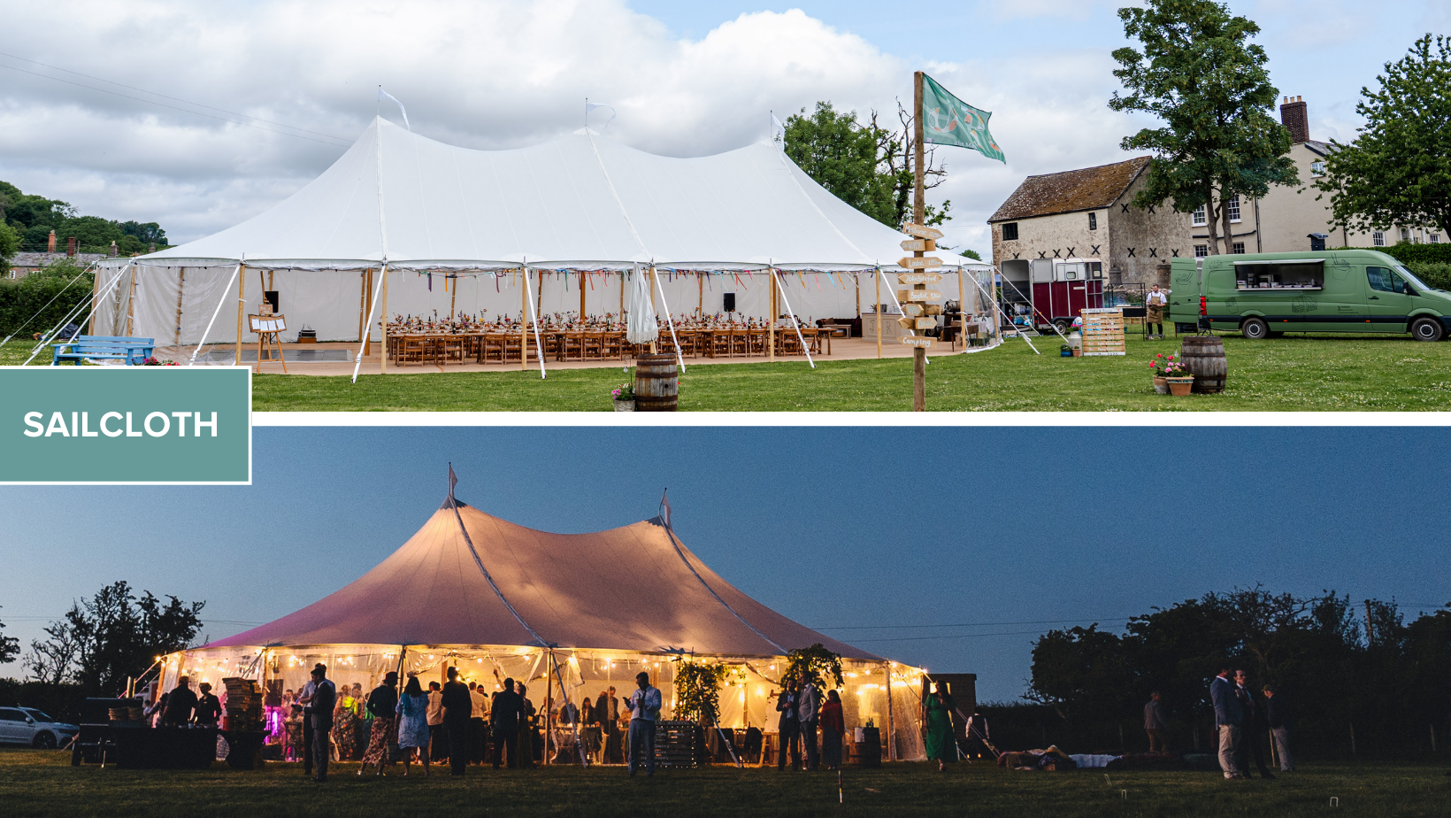 Aurora sailcloth marquee wedding hire Devon Cornwall