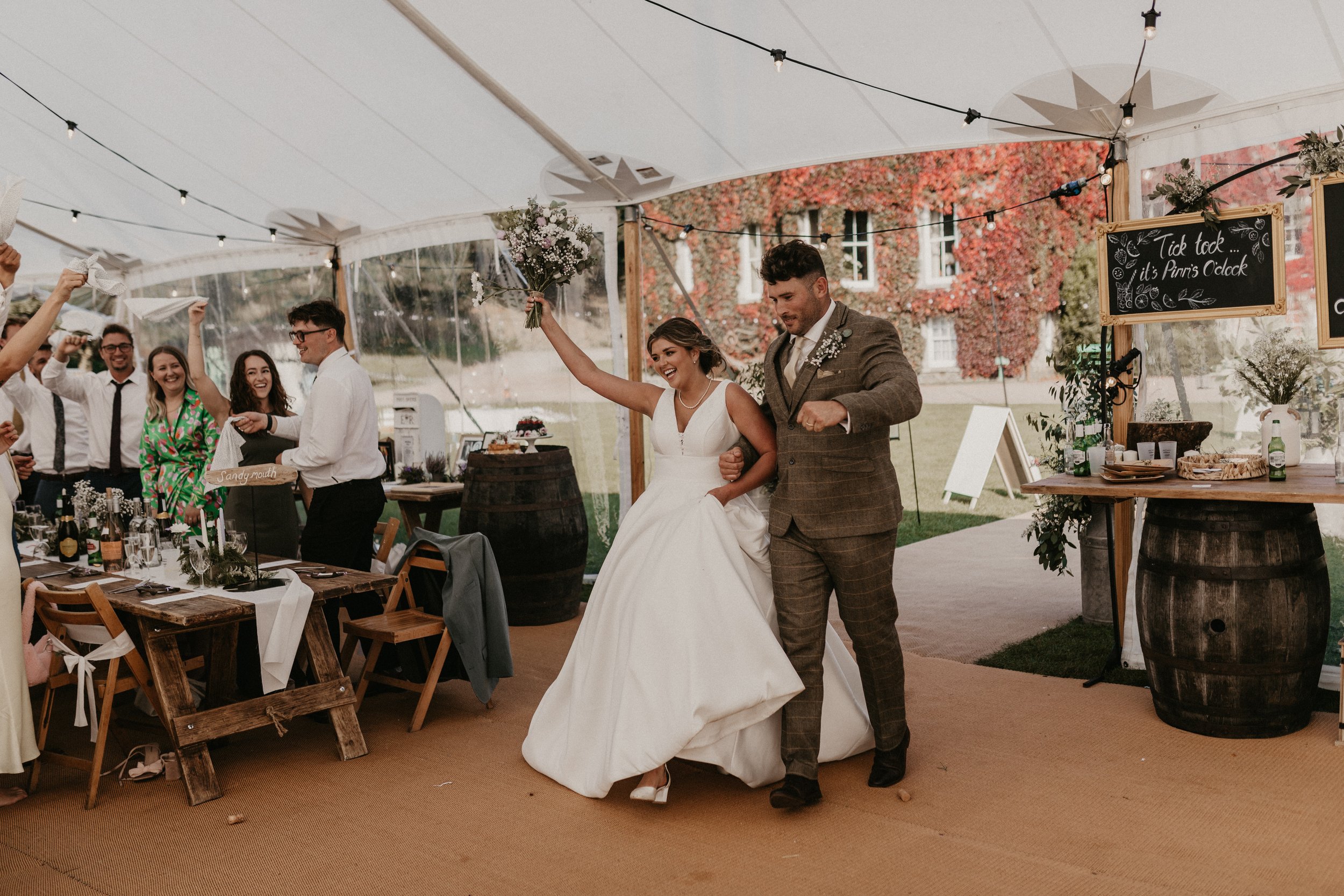 Sailcloth marquee wedding hire Devon