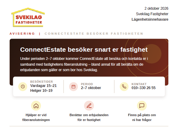 ConnectEstate besöker snart er fastighet
