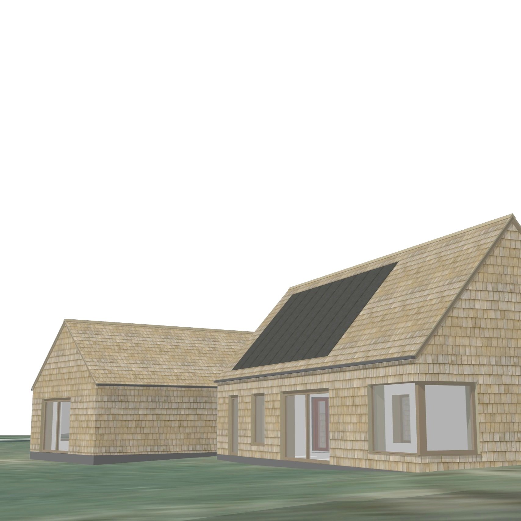 04/25 - Planning application submitted for shingle clad, single storey, three bed dwelling.