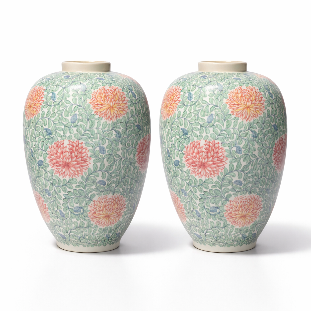 Paire de Vases anciens en céramique créé par à un célèbre céramiste vietnamien (prix spéciale pour la paire)