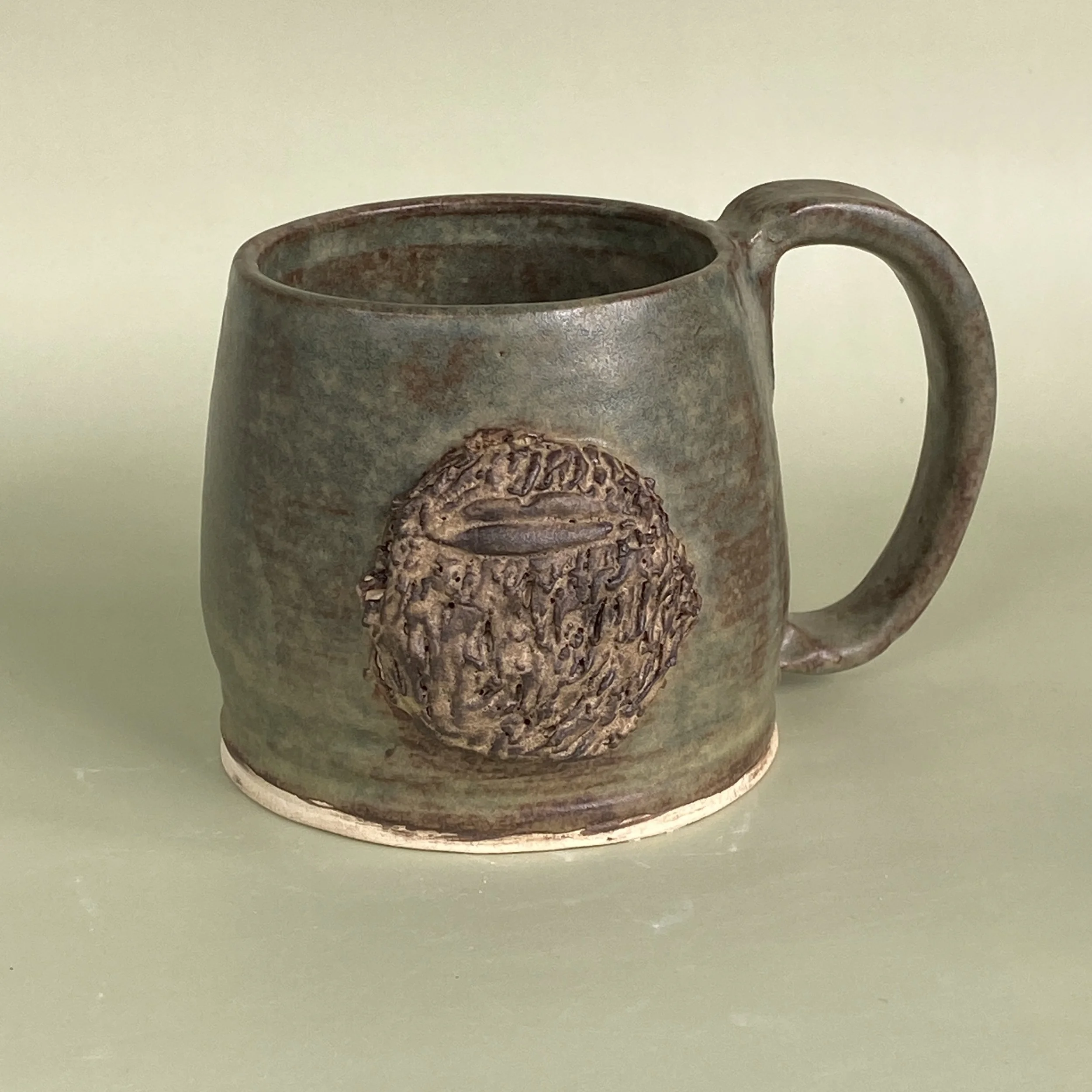 Beard and Moustache Mug in Iron Grey Glaze