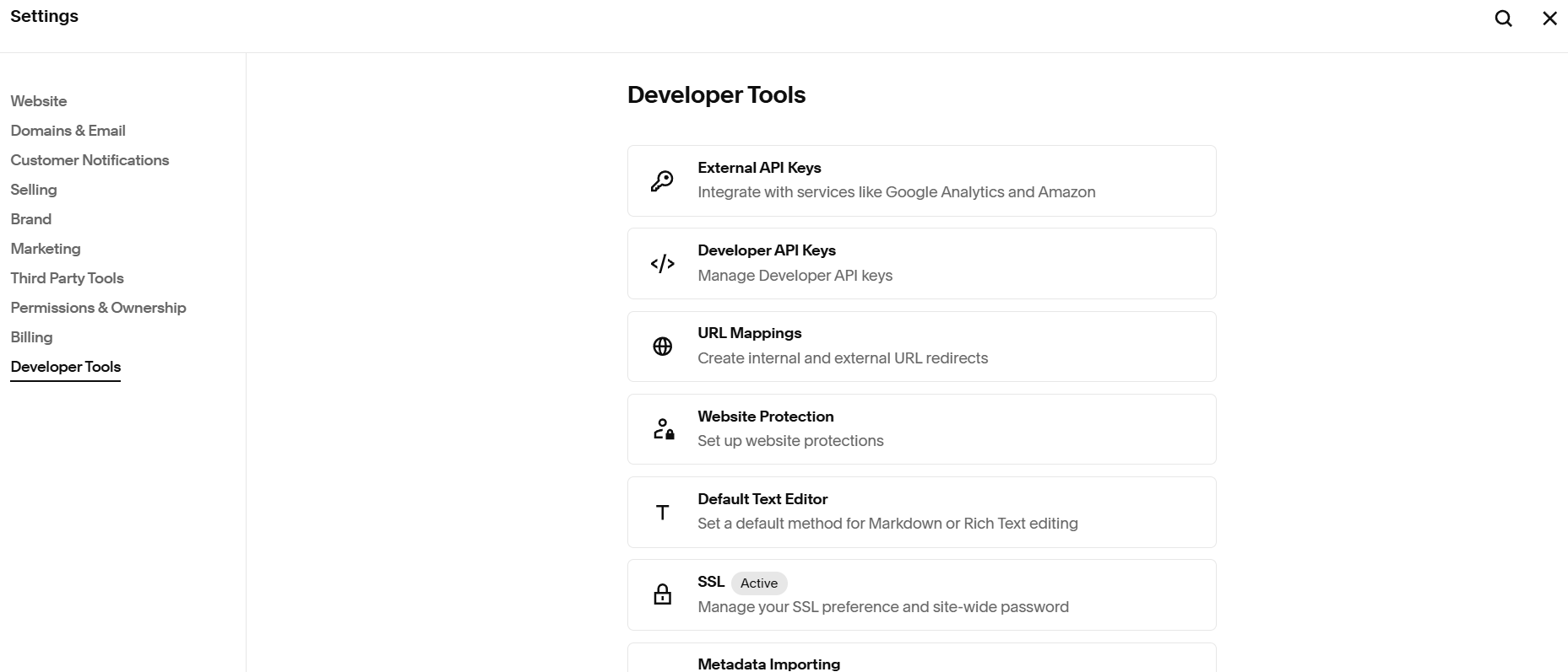 Adding Google Analytics 4 measurement ID to Squarespace external API keys menu.