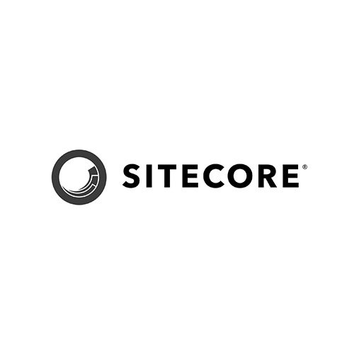 SITECORE logo with black circular icon and bold text