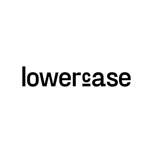 The word 'lowercase' written in bold black letters on a white background.