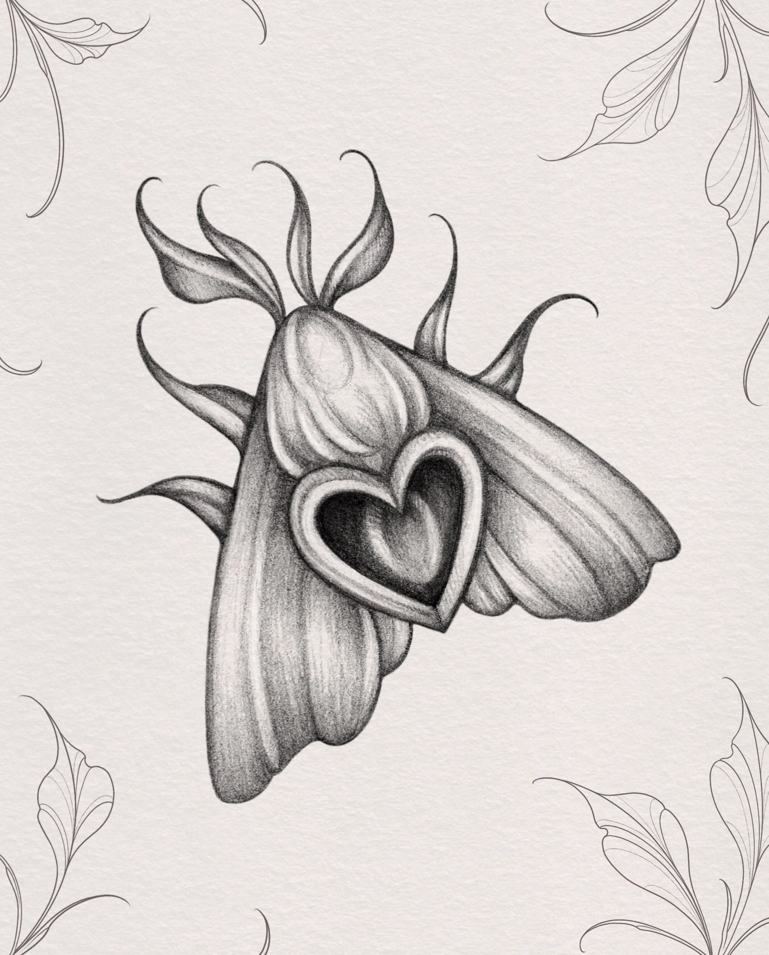 Heart-shaped opal Moth