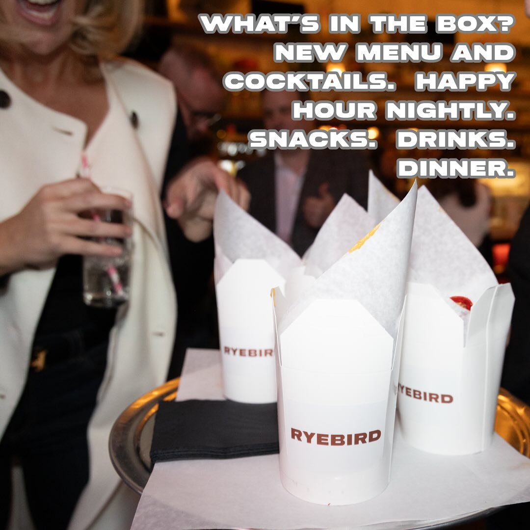 It&rsquo;s the weekend. We can&rsquo;t wait to serve you. New menu items. New cocktails.  Let&rsquo;s get it on. How will you Ryebird.  Walk on in or reserve at OpenTable. We gotcha. #cocktails #bourbon #localjoint #snacksdrinksdinner #experiencefair