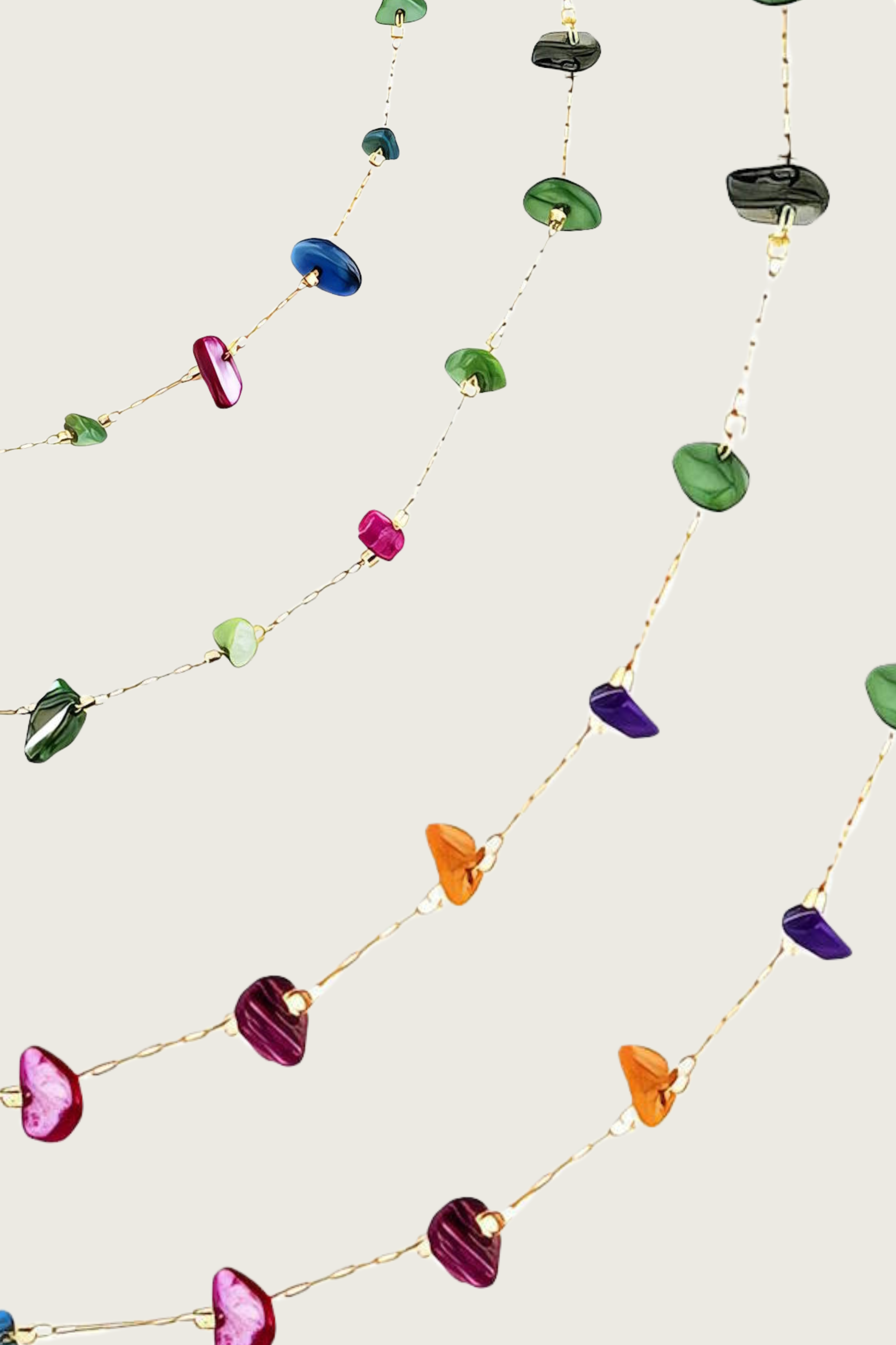 Candy Bliss Colourful Stones Necklace. 18K Gold Plated Chain, very versatile. Waterproof. Emilia Burk.