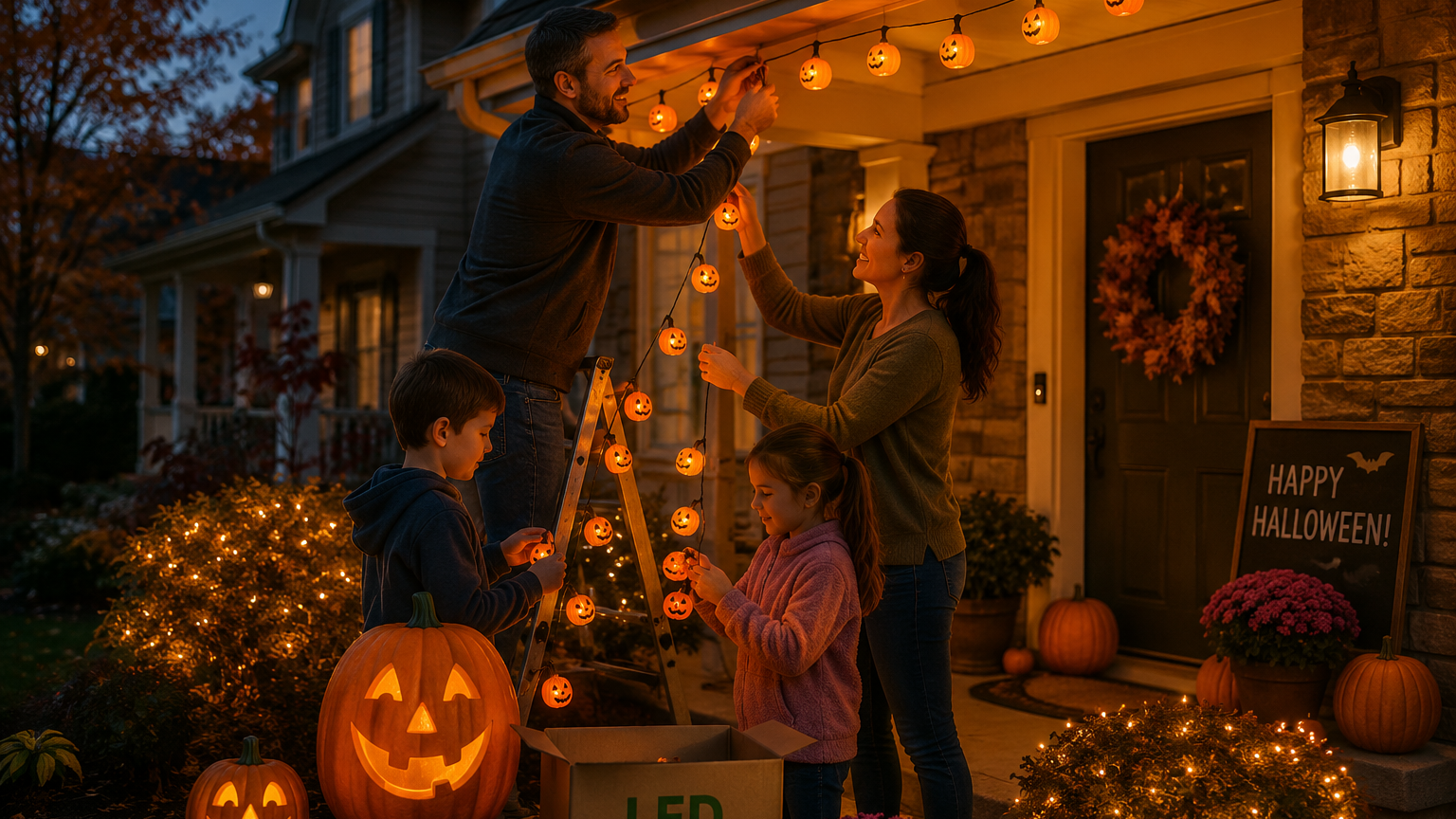 Family Hanging LED Pumpkins