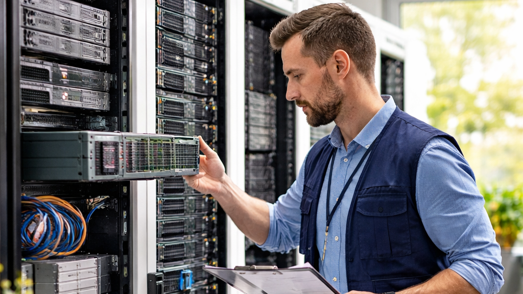 IT Person Checking Server Rooms