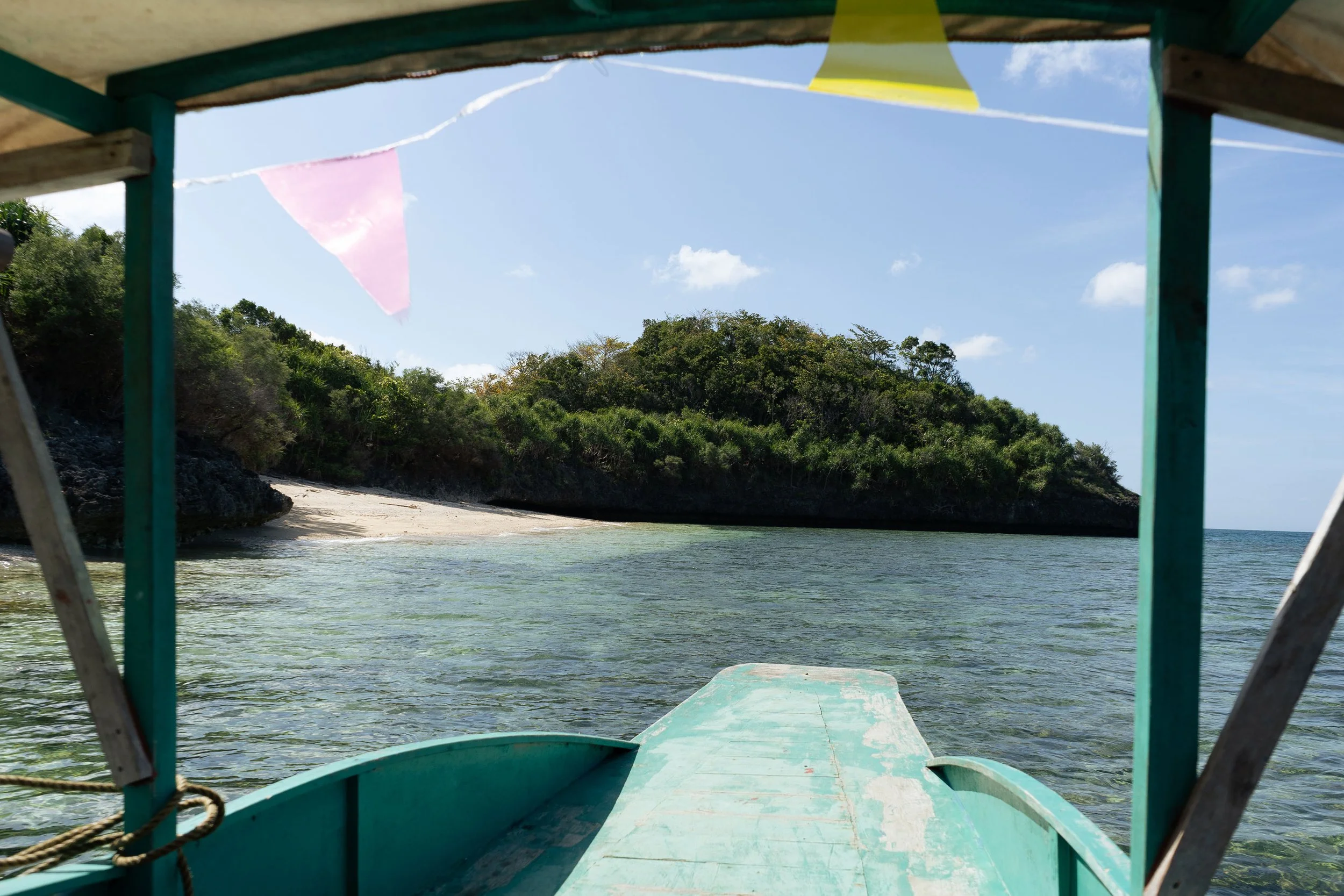 Hidden beach in Guimaras island hopping with untouched tropical scenery