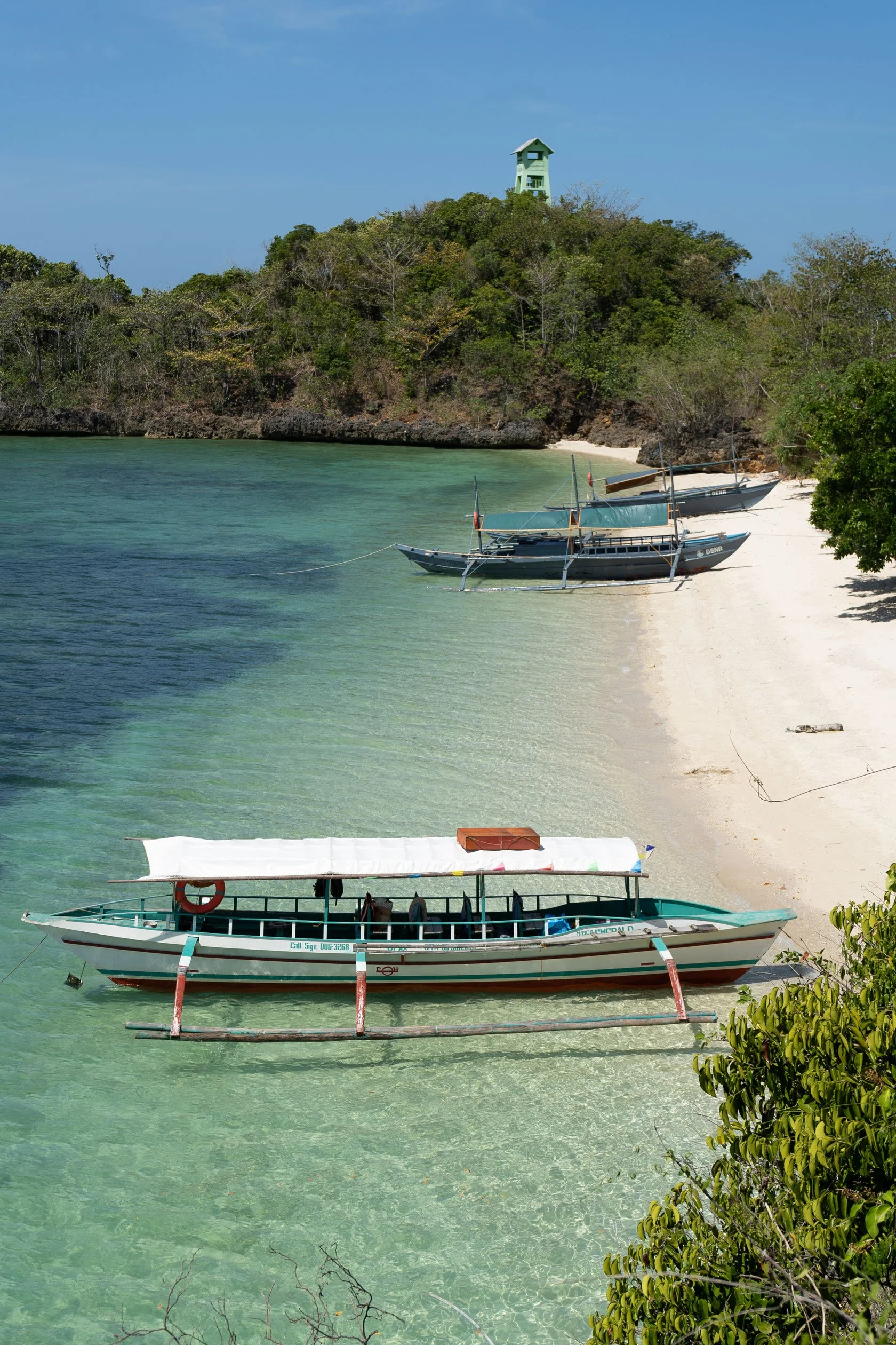 Traditional boat for Guimaras island hopping tour in the Philippines